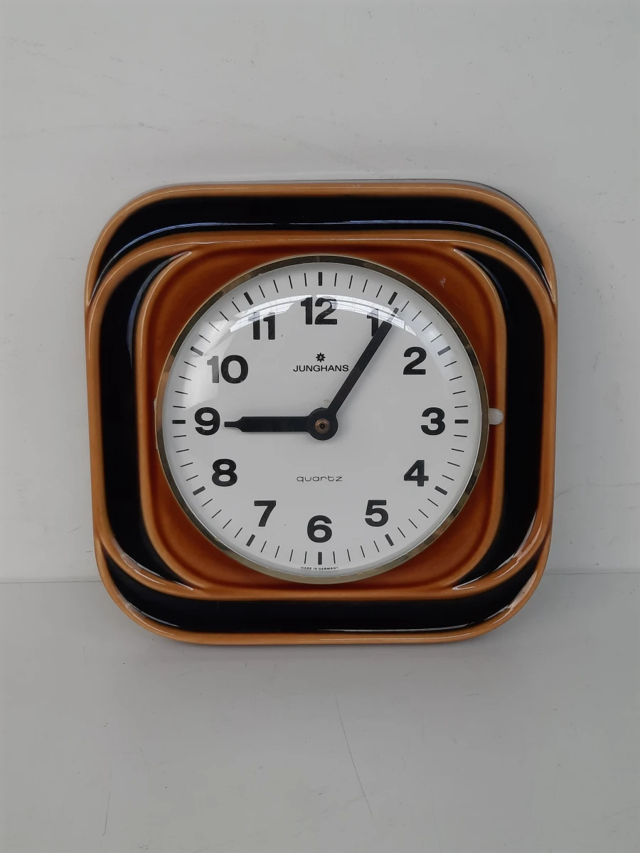 Vintage Junghans Keramische Wandklok (Jaren '70)