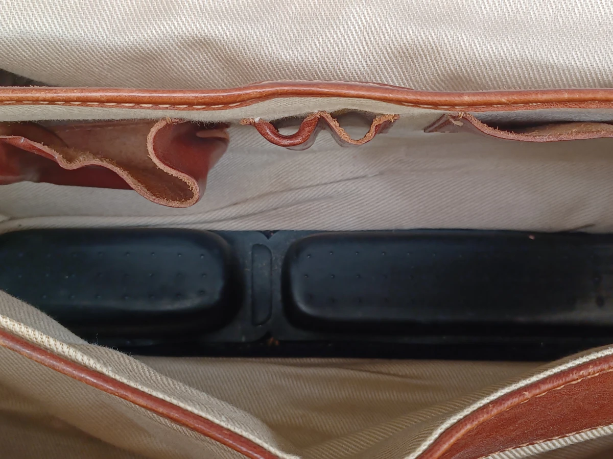 Stijlvolle Scapa lederen cognackleurige aktetas / laptoptas