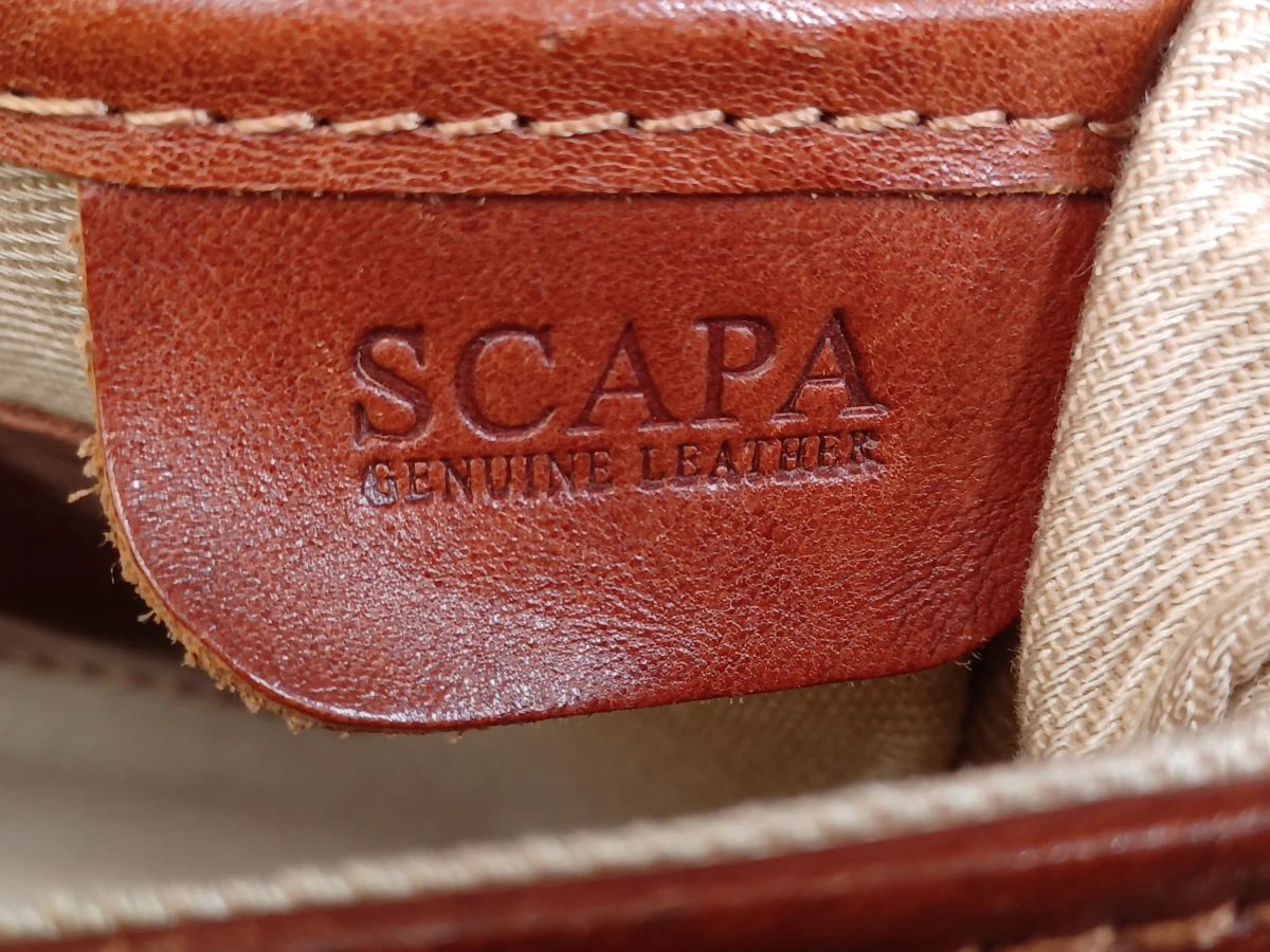 Stijlvolle Scapa lederen cognackleurige aktetas / laptoptas