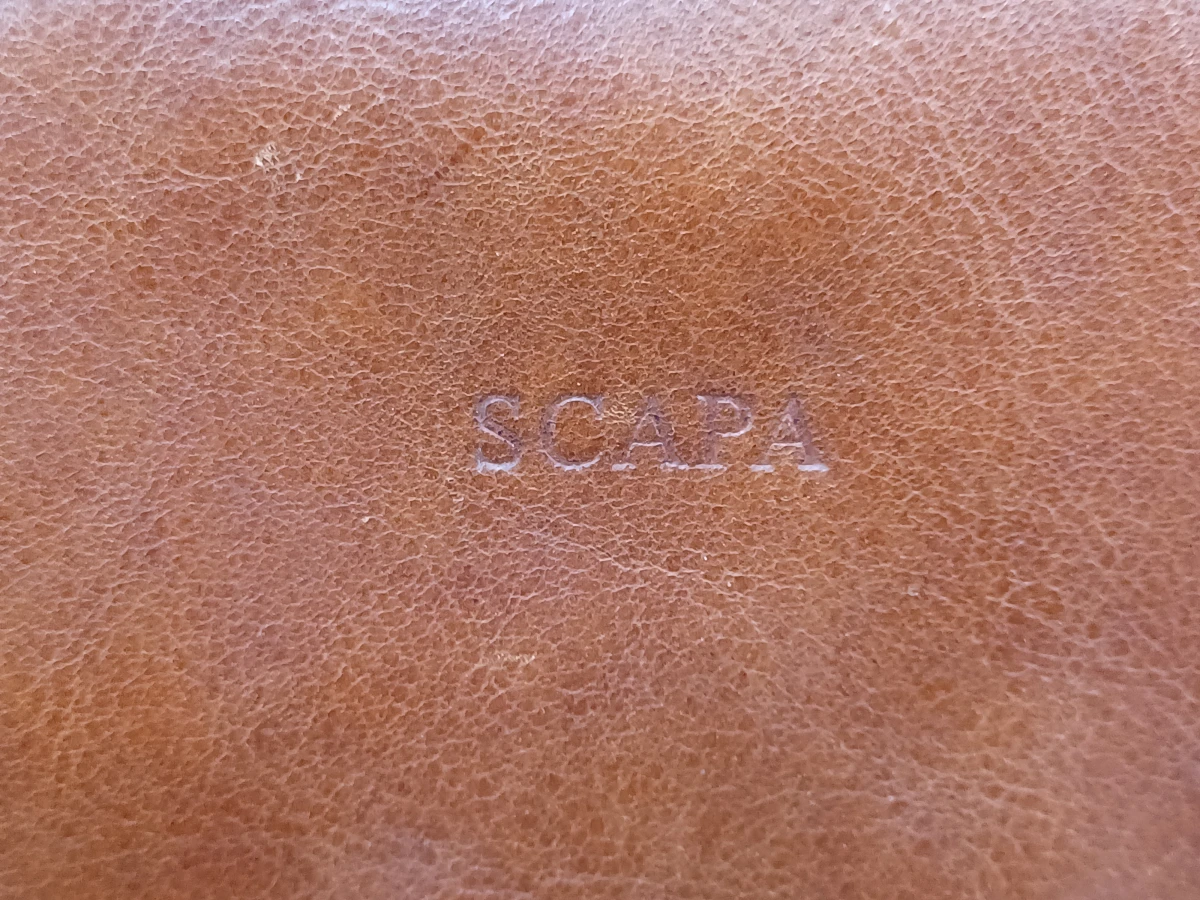 Stijlvolle Scapa lederen cognackleurige aktetas / laptoptas