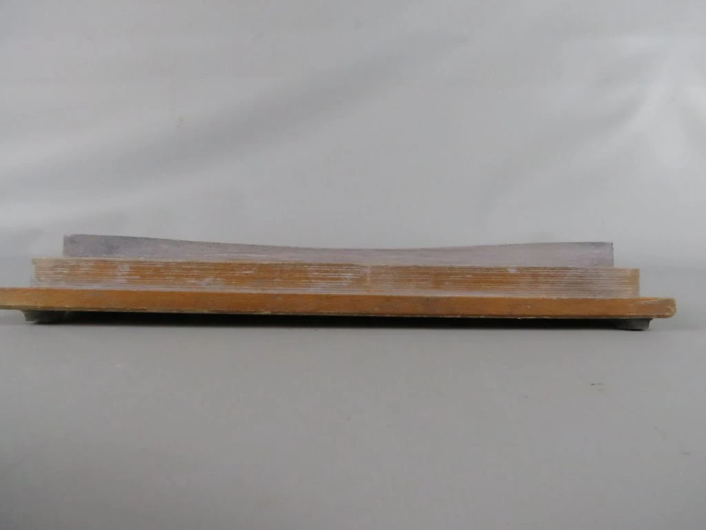 Vintage wetsteen in houten opbergdoos (22.5 x 8.8 x 3.5 cm)