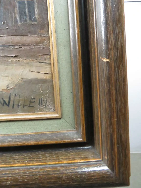 Olieverfschilderij van Stadsgezicht door Willem