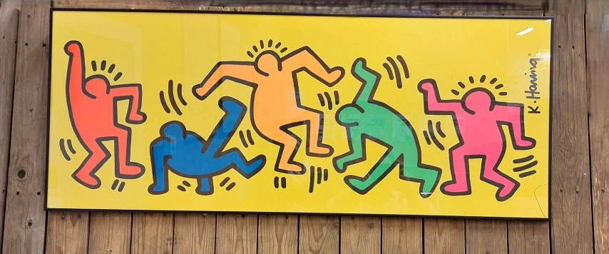 Ingelijste "Dance" poster van Keith Haring
