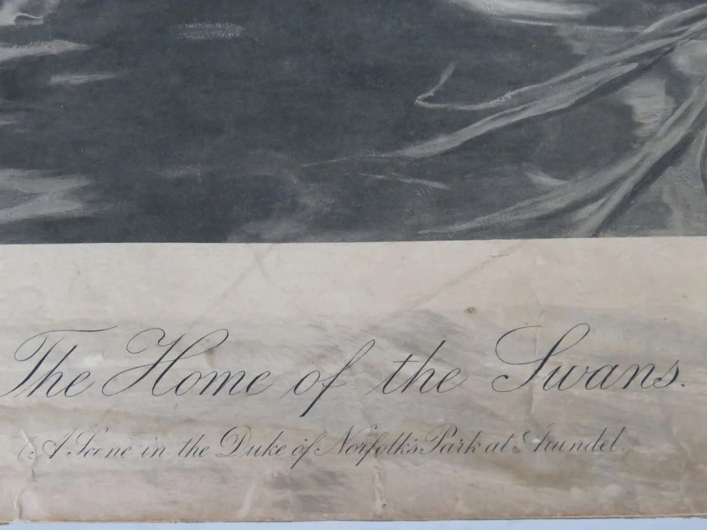 Antieke Gravure "The Home of the Swans" door Fred Morgan