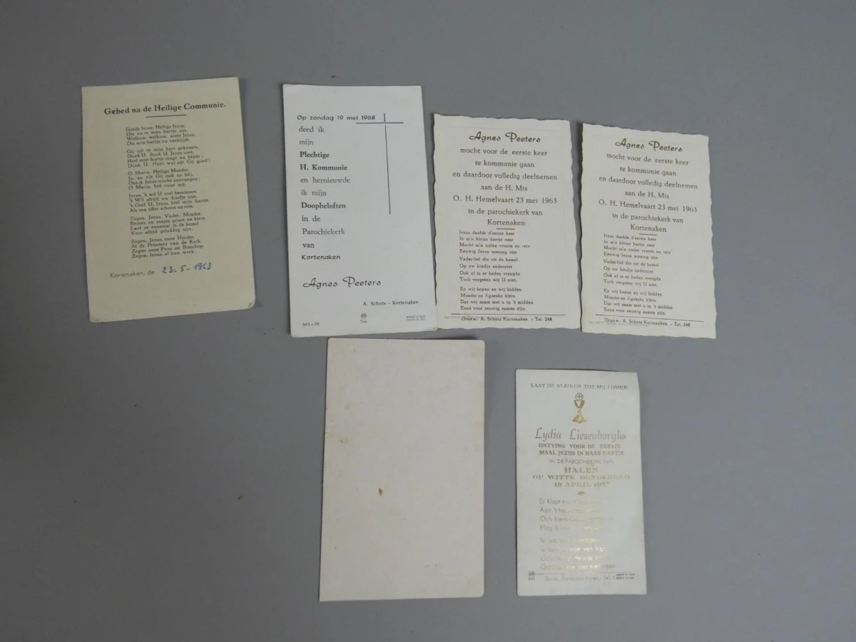 Gebedenboekje met religieuze aandenkens - 1958