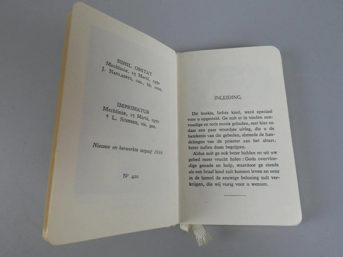 Gebedenboekje met religieuze aandenkens - 1958