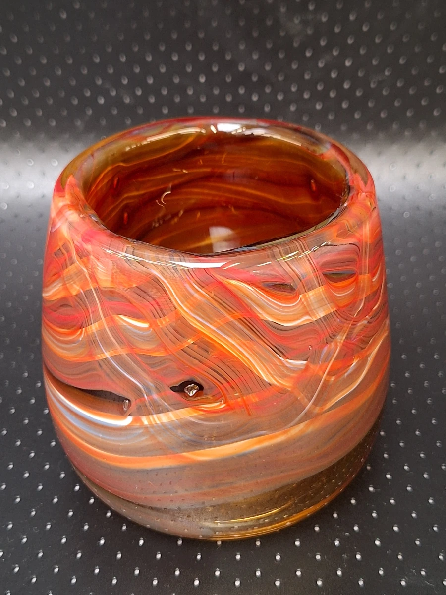 Set van twee handgeblazen glazen windlichten