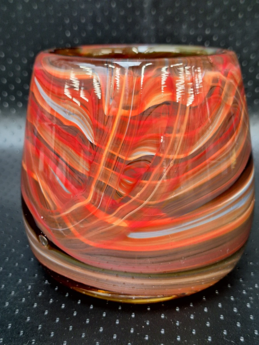 Set van twee handgeblazen glazen windlichten
