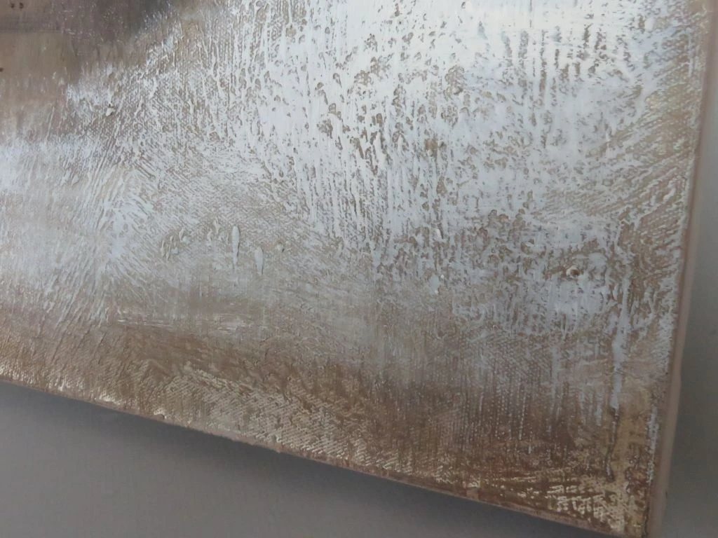 Modern Schilderij op Canvas – Gestileerde Witte Roos in Reliëf