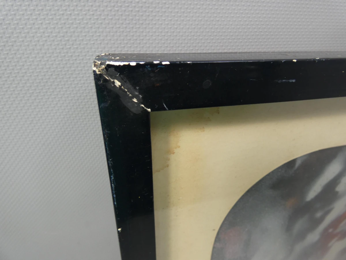 Abstract schilderij in lijst uit 1972 van Martin R. Baeyens