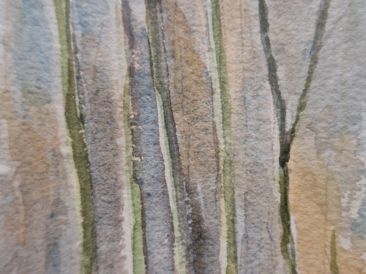 originele aquarel "Winterbos" - gesigneerd Hubert Huys