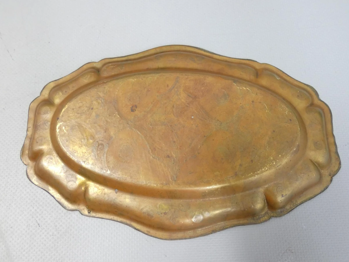 Messing dienblad met graveerwerk