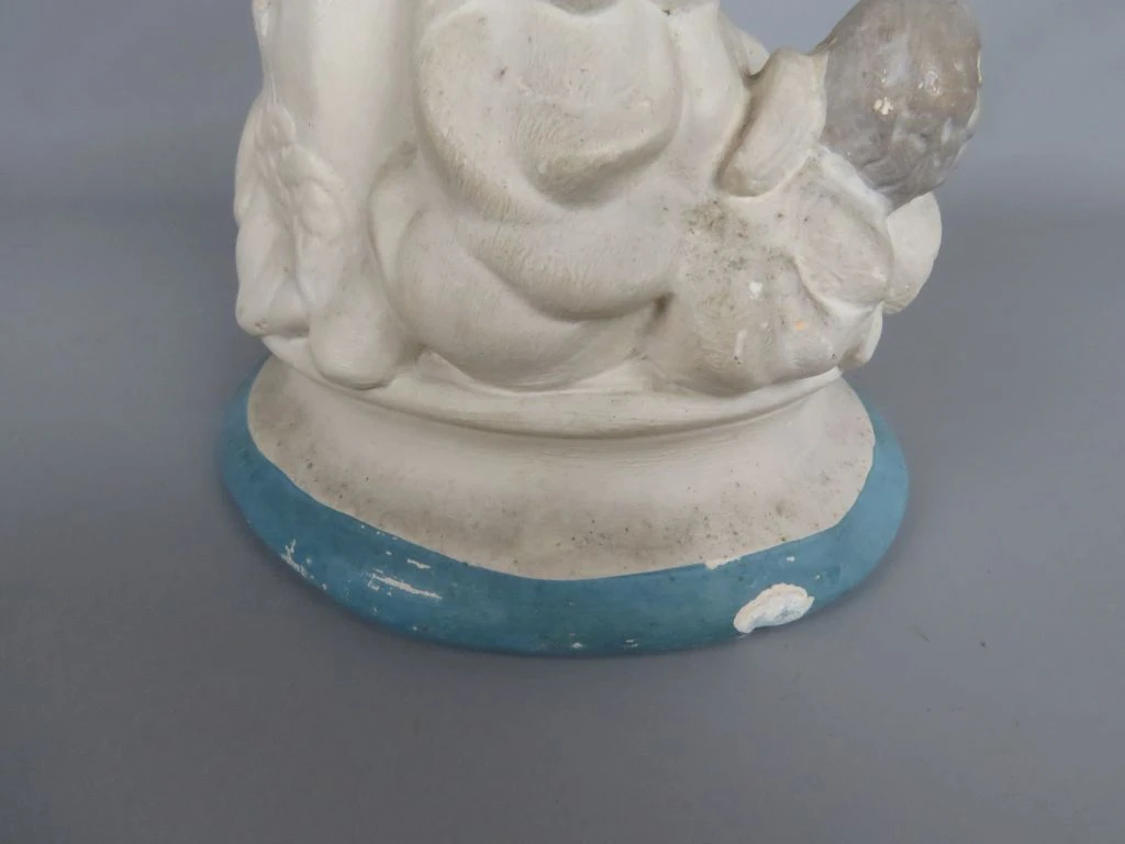 Vintage Gipsen Beeld van Onze-Lieve-Vrouw met Kind