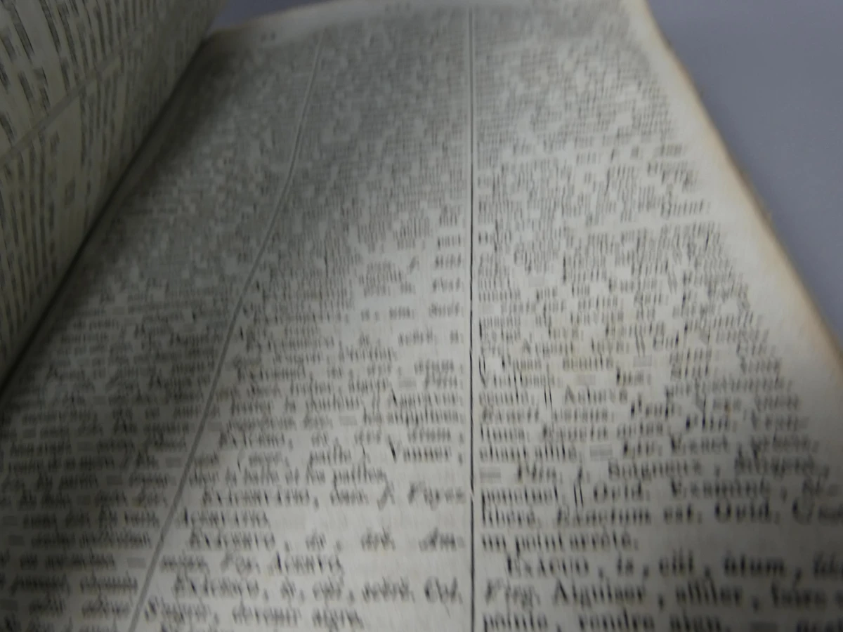 Antiek Frans-Latijns-Latijns-Frans woordenboek 1826
