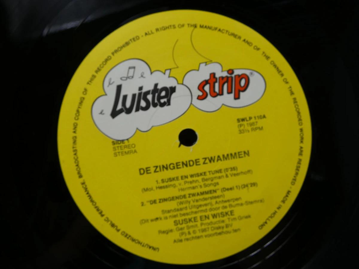 Suske en Wiske luisterstrip LP "De zingende zwammen"