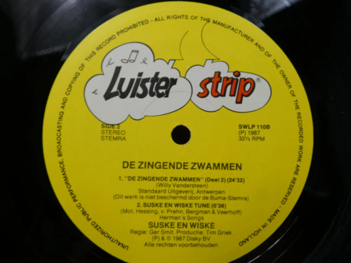 Suske en Wiske luisterstrip LP "De zingende zwammen"
