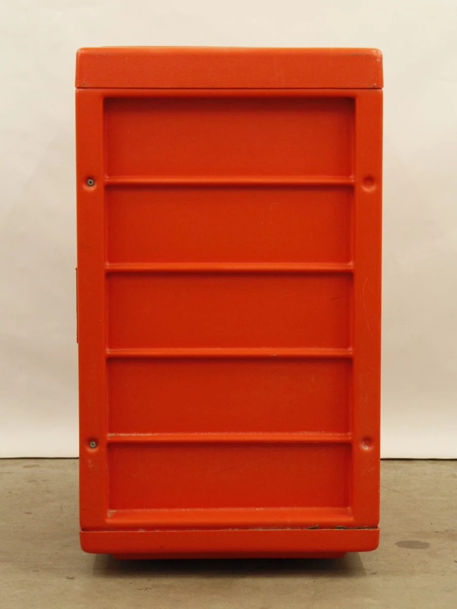 Ladekastje in retrolook oranje kunststof op wieltjes