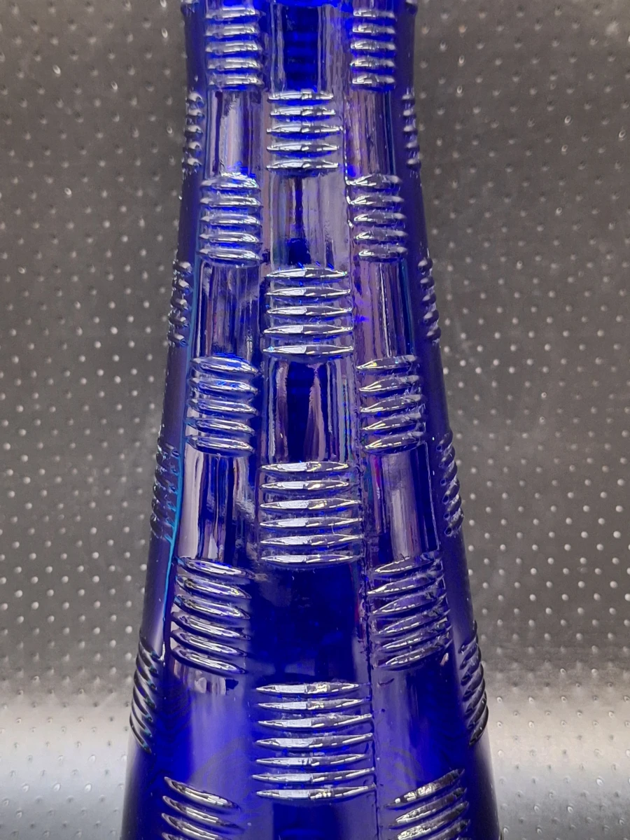 Grote vintage karaf / vaas in Mid-Century Empoli-stijl - kobaltblauw (48,5 cm)