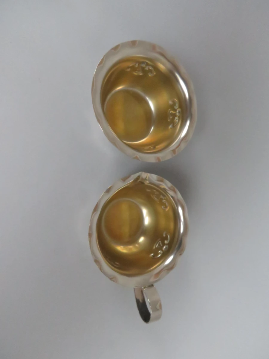 6 delige metalen servies set