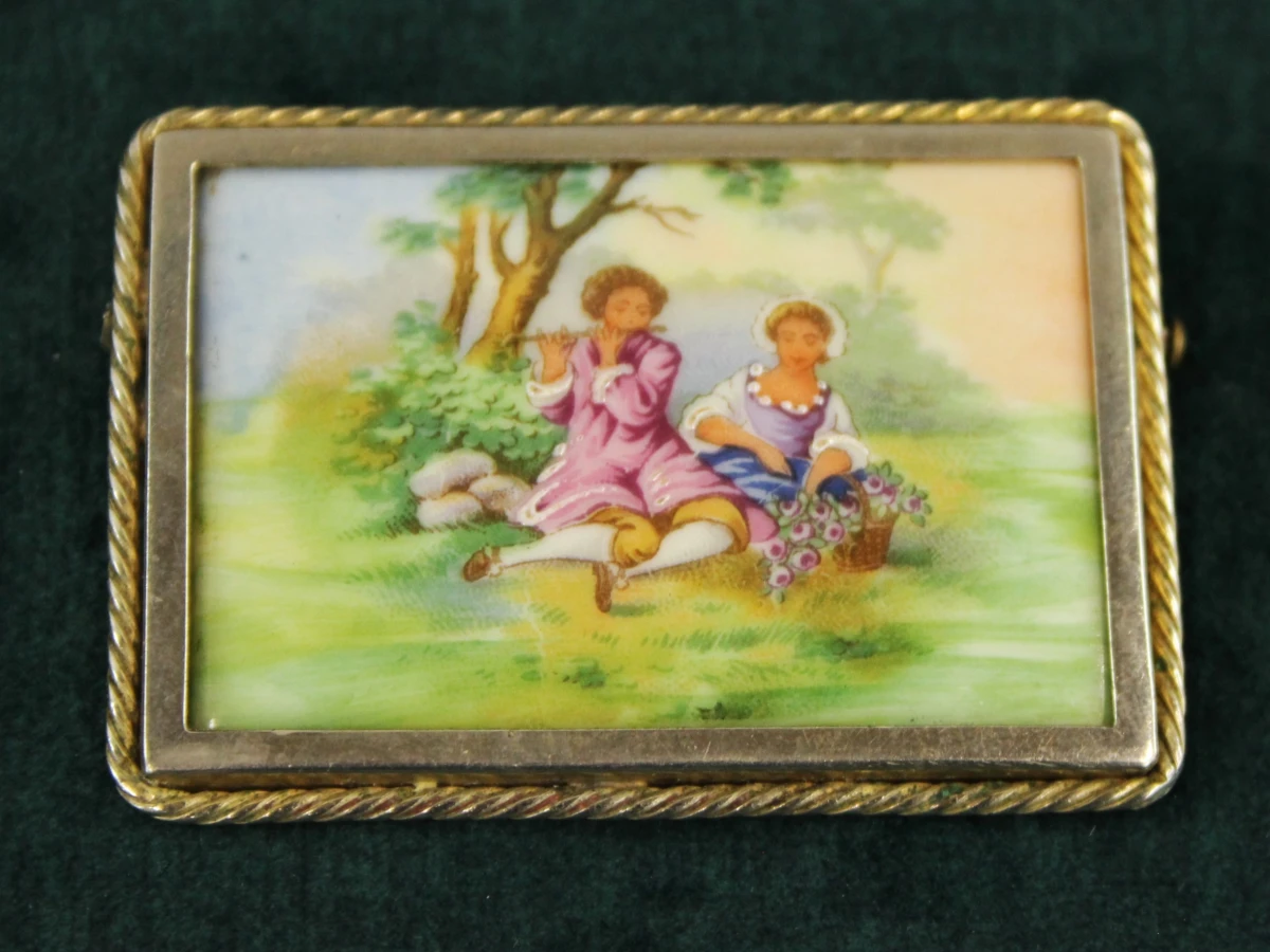 4 vintage porseleinen Limoges broches