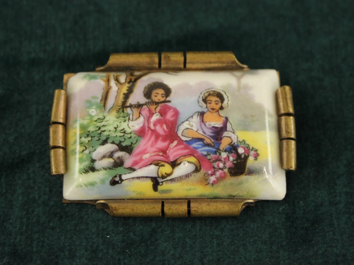 4 vintage porseleinen Limoges broches