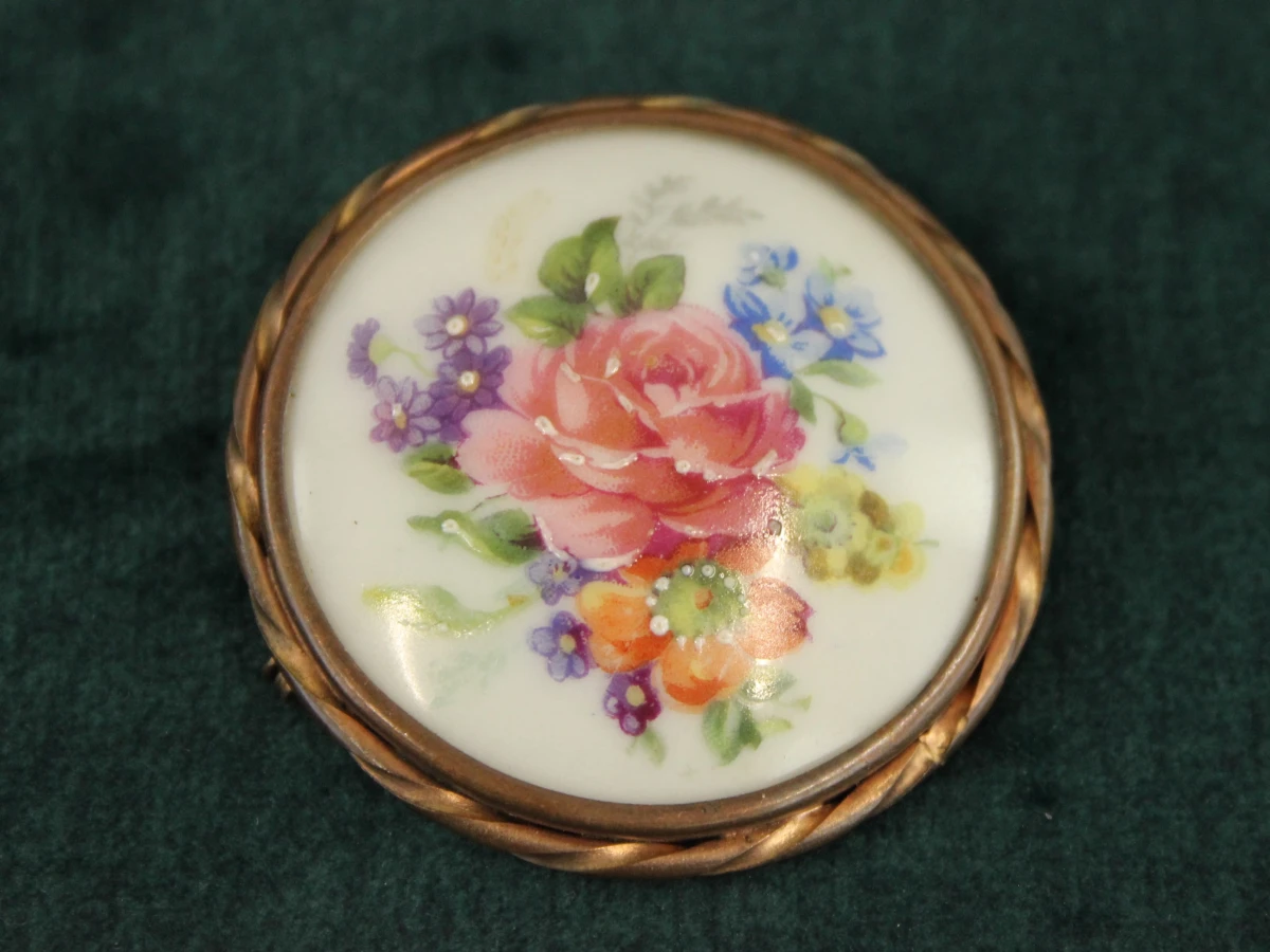 4 vintage porseleinen Limoges broches