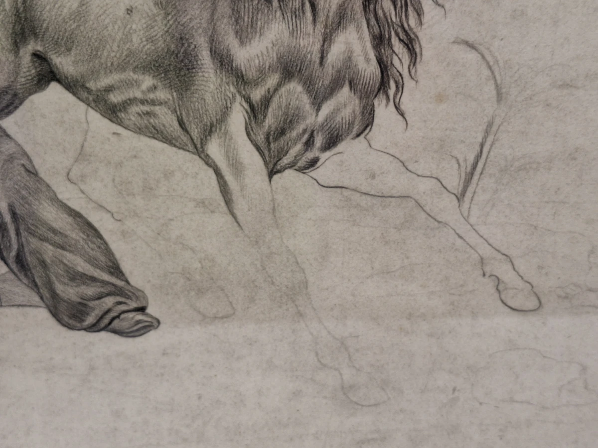 "Mamelouk tenant son cheval par la bride" – zeldzame lithografie / proefdruk of academische studie - Carle Vernet
