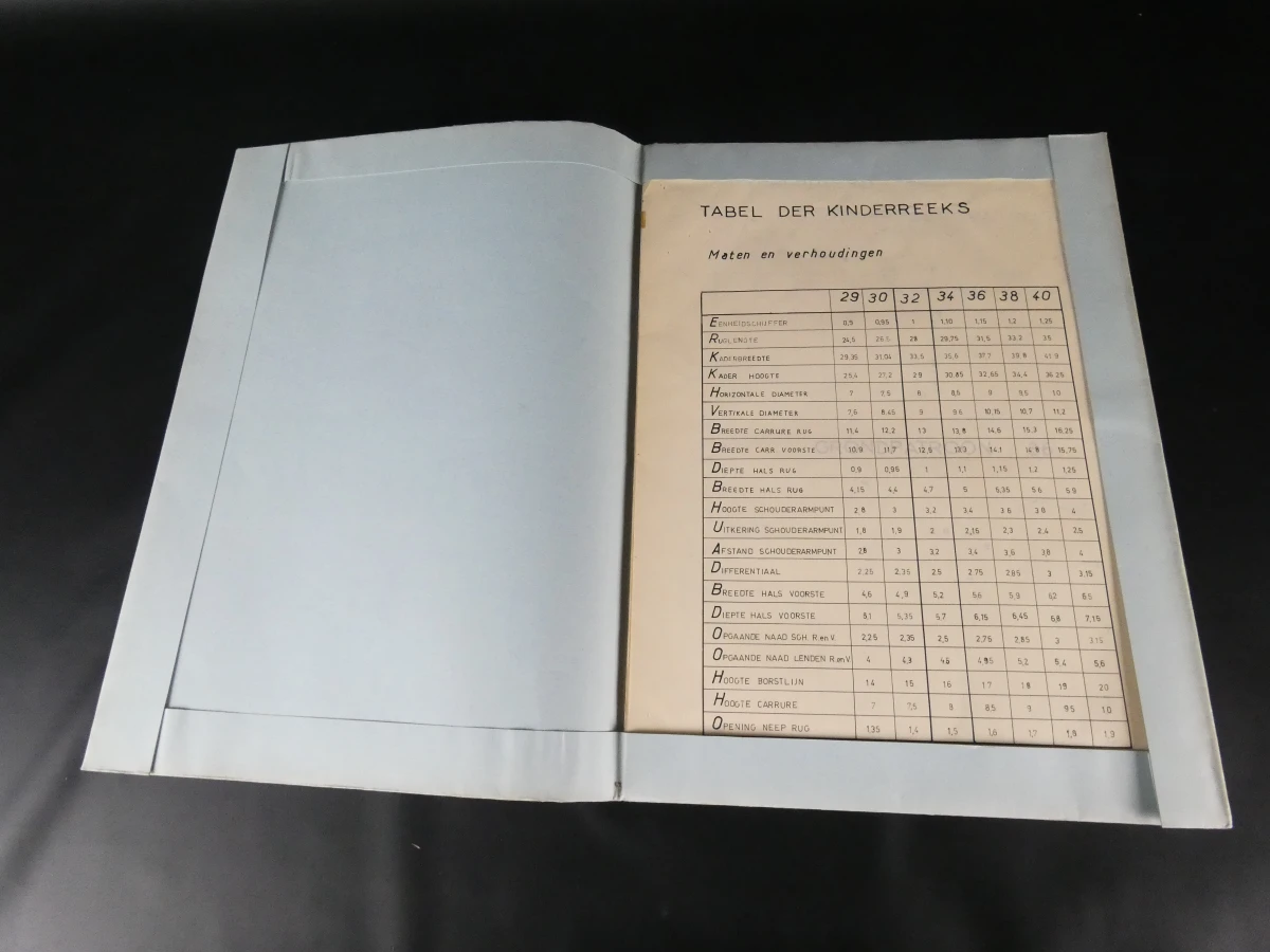 Vintage portfolio kleedrmakerij studieplaten