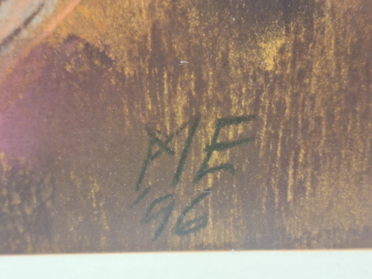 Expressief pastel van liggend vrouwelijk naakt - gesigneerd en gedateerd 1996