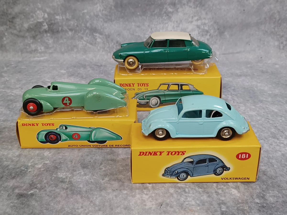 Kavel van 3 Dinky Toys Atlas / Norev Heruitgaven in Originele Verpakking