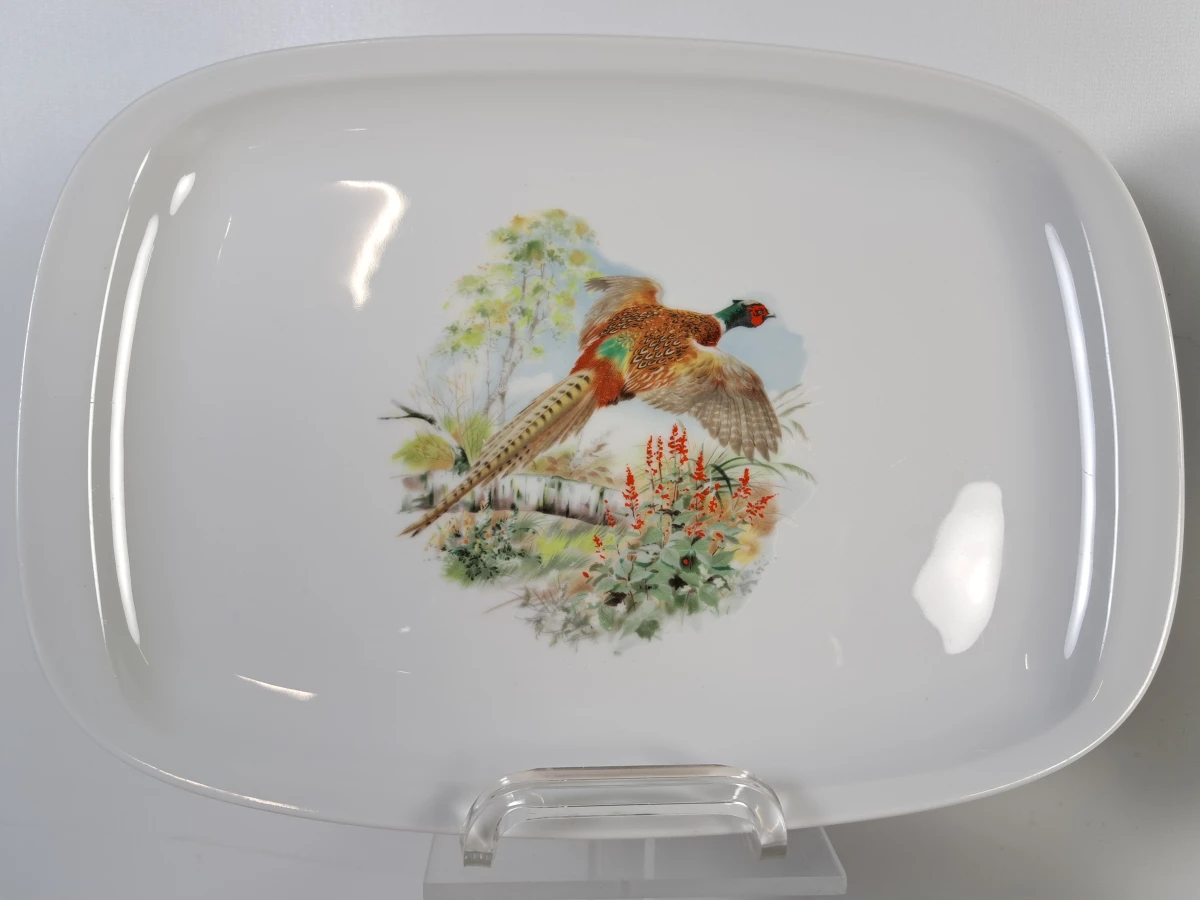 Set van 3 porseleinen serveerschotels met dierenmotief Porcelaine de Limoges