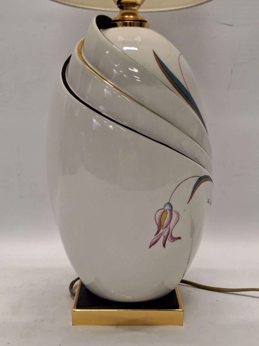 Exclusieve Vintage Florentijnse porseleinen tafellamp – Gesigneerd door Piero Serni voor Campostrini & Trallori