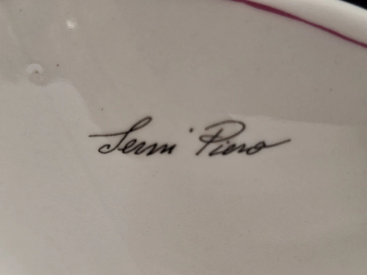 Exclusieve Vintage Florentijnse porseleinen tafellamp – Gesigneerd door Piero Serni voor Campostrini & Trallori