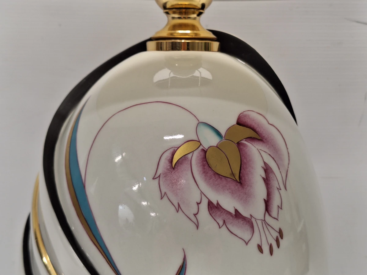 Exclusieve Vintage Florentijnse porseleinen tafellamp – Gesigneerd door Piero Serni voor Campostrini & Trallori