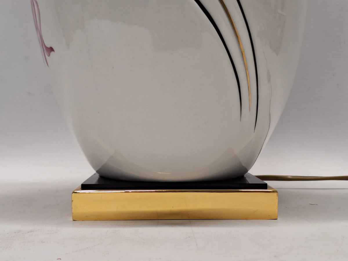 Exclusieve Vintage Florentijnse porseleinen tafellamp – Gesigneerd door Piero Serni voor Campostrini & Trallori