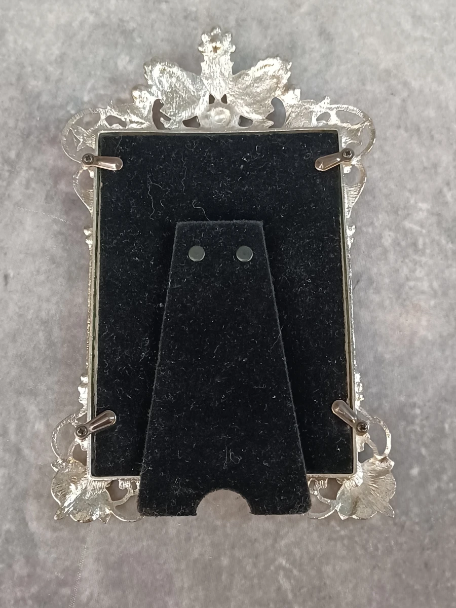 Elegante Swarovski fotolijst met bijpassende spiegel en vlinder haarspeld