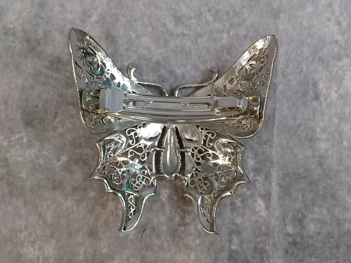 Elegante Swarovski fotolijst met bijpassende spiegel en vlinder haarspeld