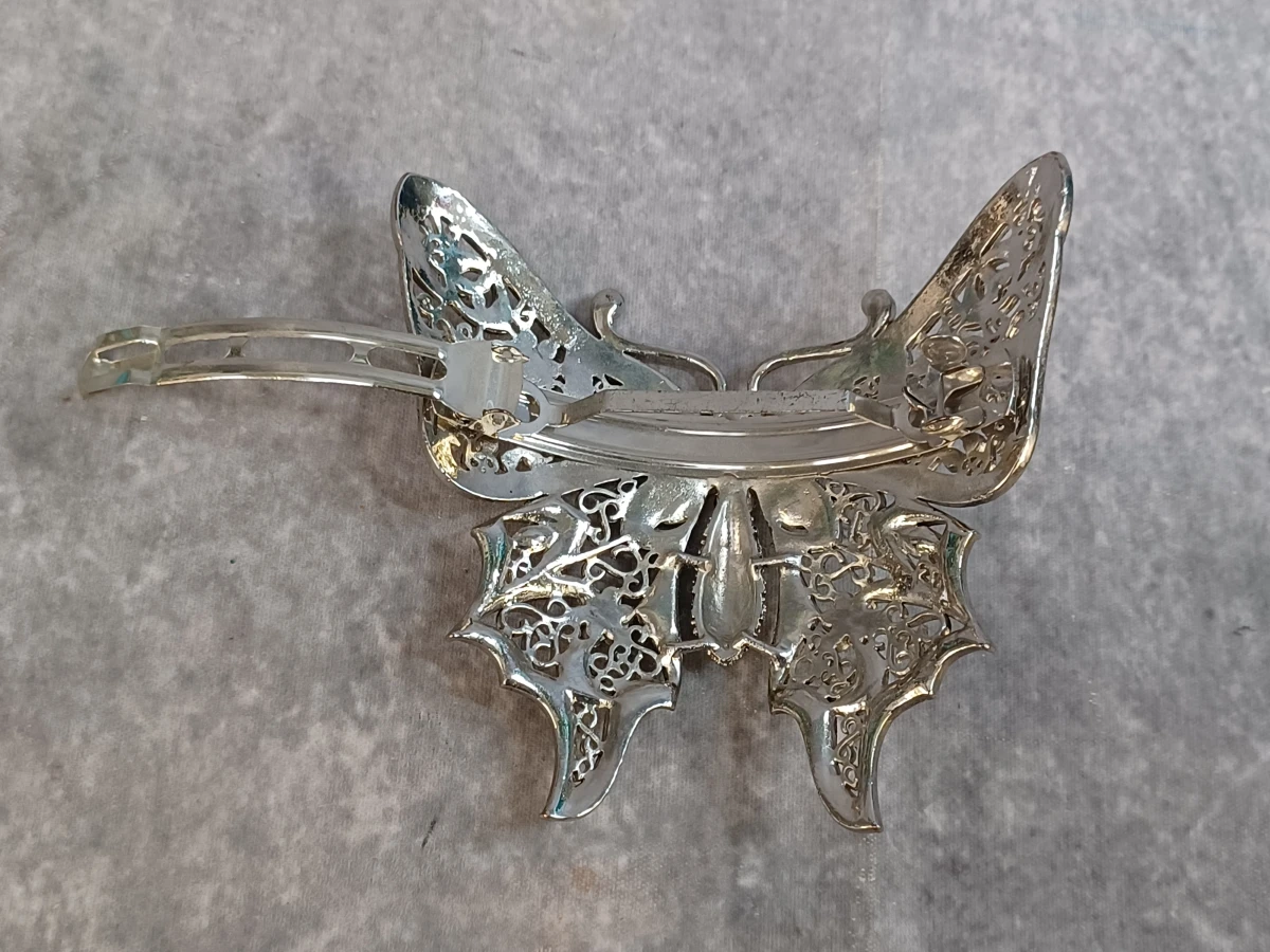 Elegante Swarovski fotolijst met bijpassende spiegel en vlinder haarspeld