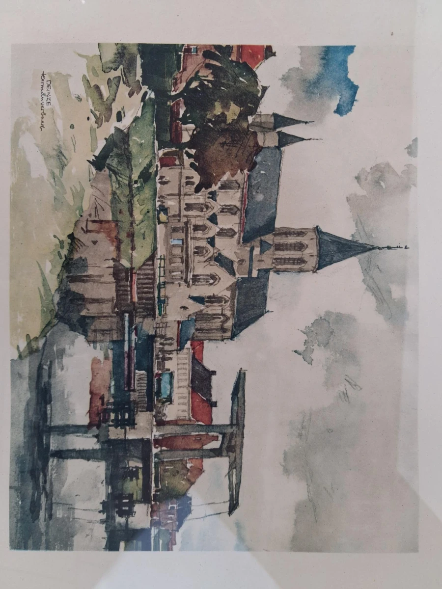 Aquarel : "Deinze" door Herman Verbaet