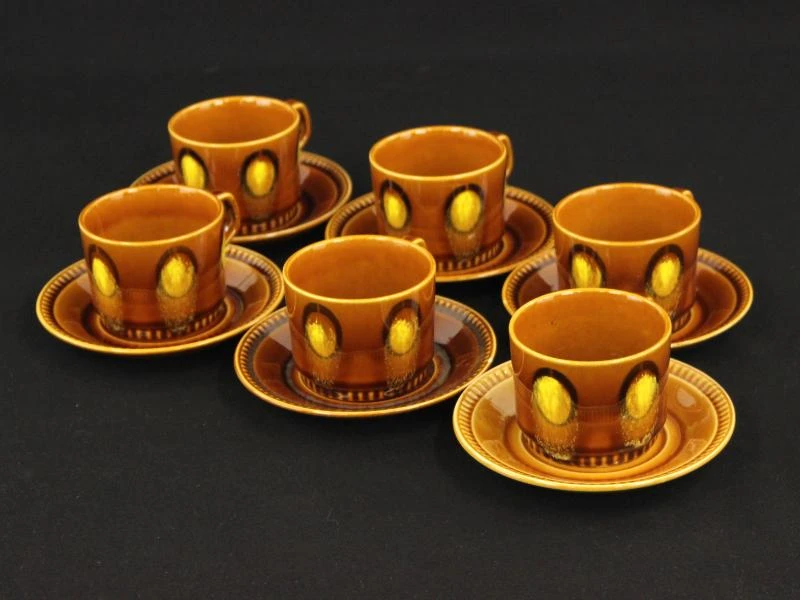 Vintage Boch Delta koffiekopjes set voor 6 personen