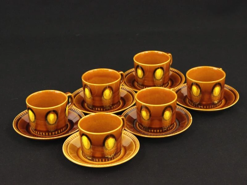 Vintage Boch Delta koffiekopjes set voor 6 personen