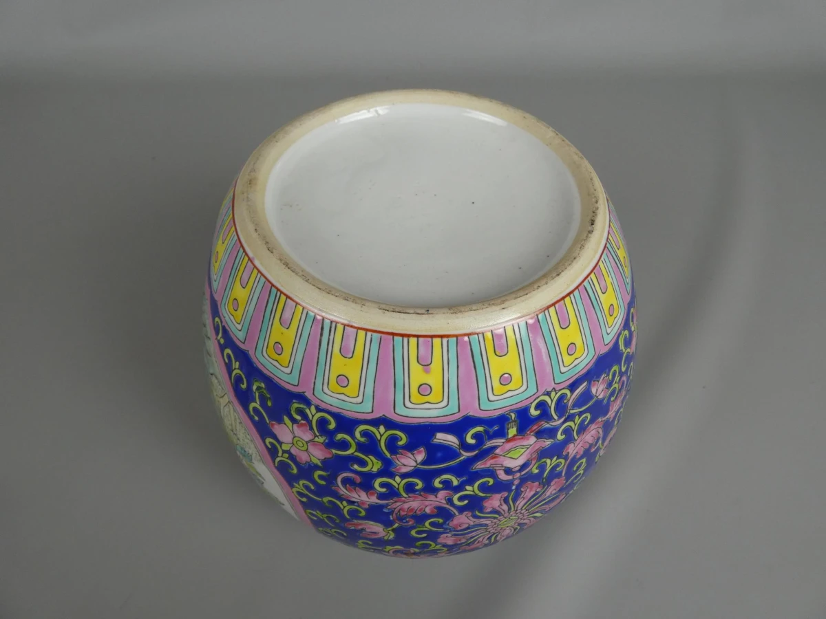 Kleurrijke Chinese keramieken gemberpot met deksel