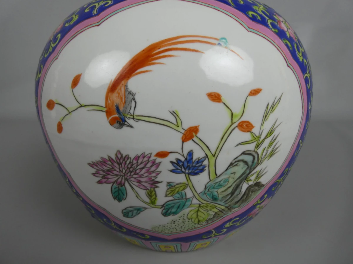 Kleurrijke Chinese keramieken gemberpot met deksel