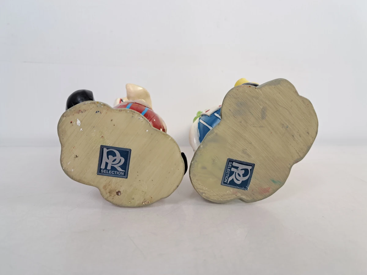 Set van 9 decoratieve clownfiguren van keramiek