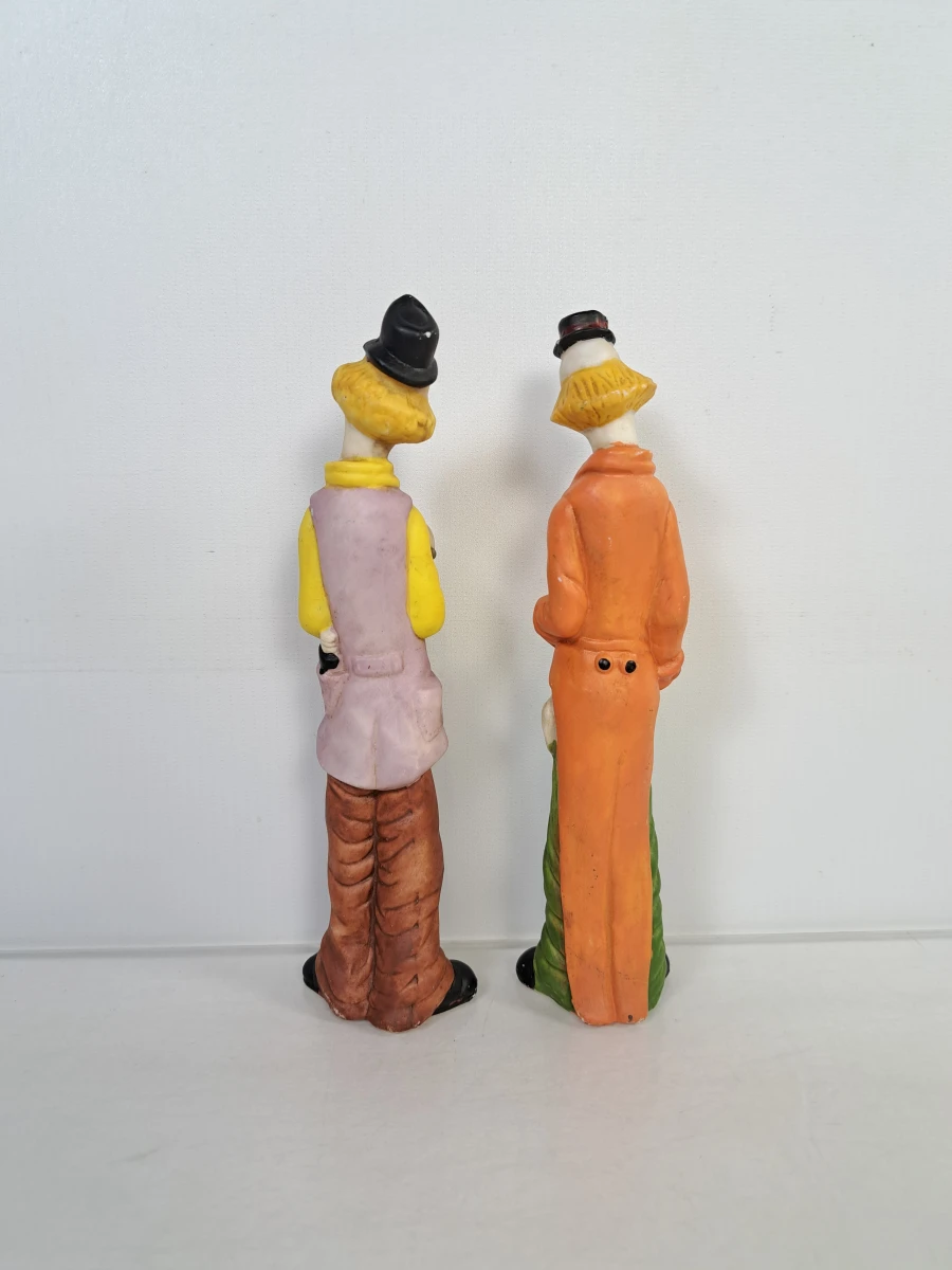 Set van 9 decoratieve clownfiguren van keramiek