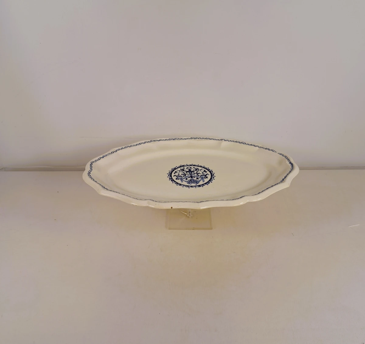 Ovaal Gien France serveerschaal met blauw decor