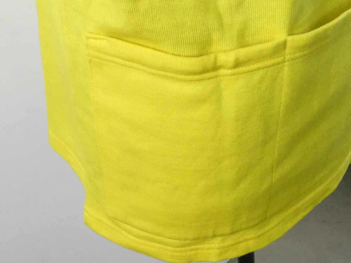 Vintage Lotto wielertrui geel-blauw met rits(Maat: EL)