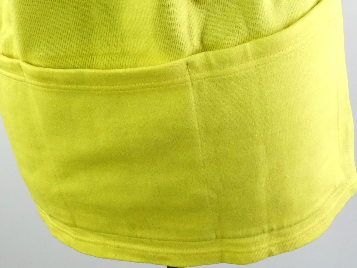 Vintage Lotto wielertrui geel-blauw met rits(Maat: EL)