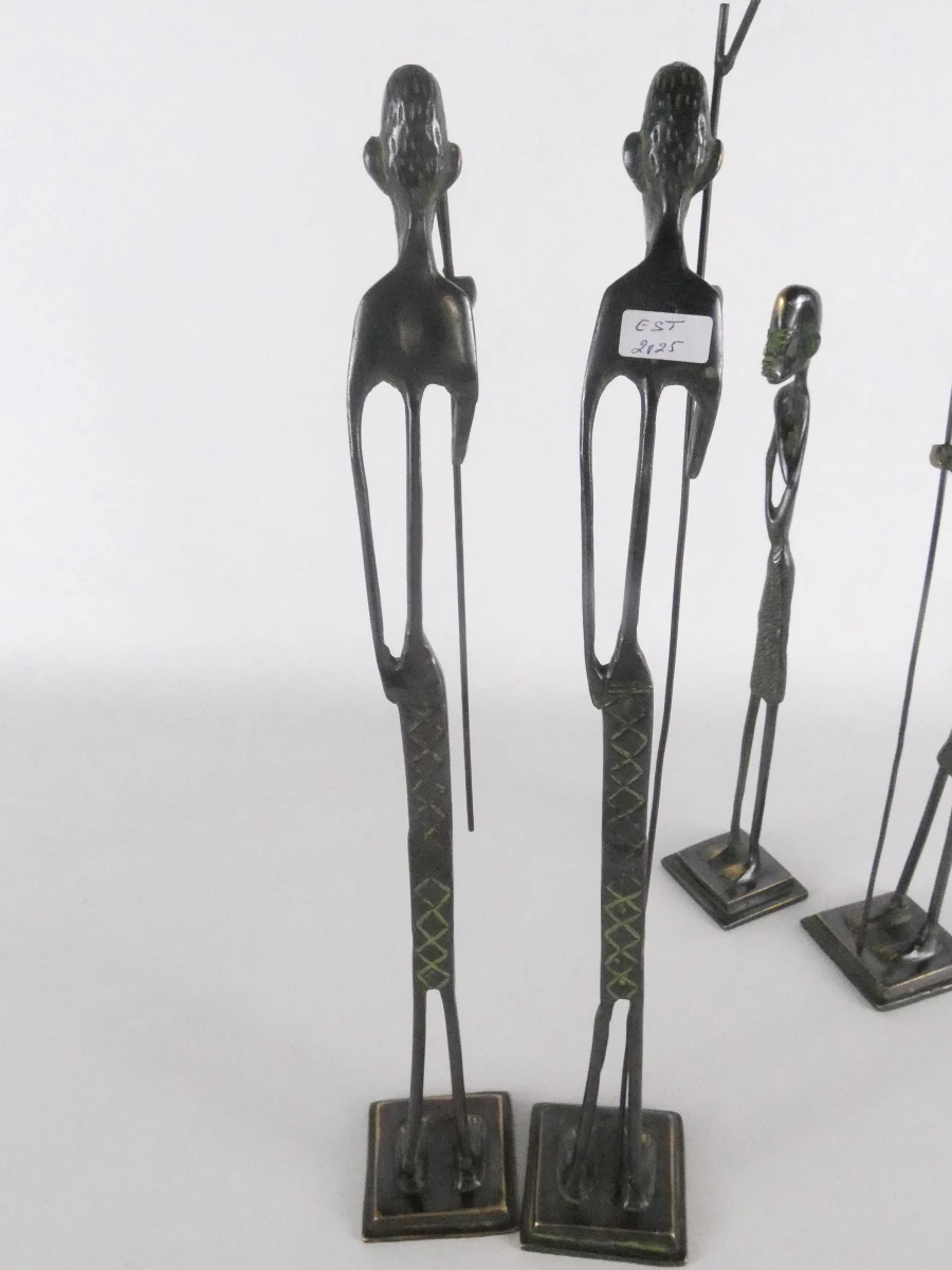 4 Afrikaanse bronzen beeldjes