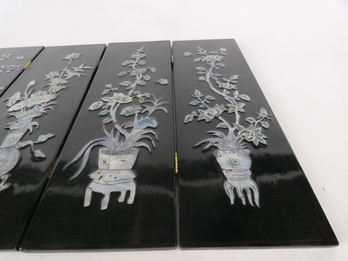 Decoratief vierdelig paneel met parelmoer inleg